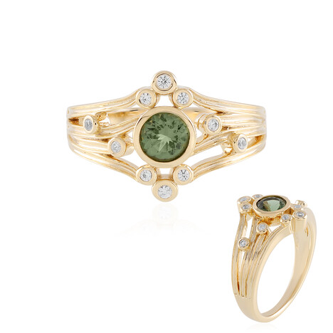 Zilveren ring met een Chroom apatiet