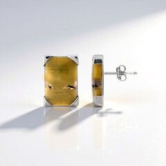 Orecchini in argento con Legno Fossile (Bali Barong)