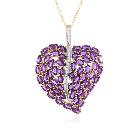 Zilveren halsketting met Zambia-amethisten