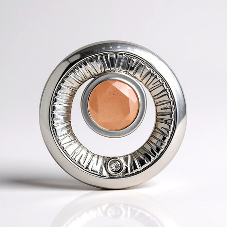 Ciondolo in argento con Quarzo Rosa (MONOSONO COLLECTION)
