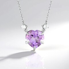 Collana in argento con Ametista Rose de France