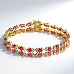 Bracciale in oro con Rubino Mozambico AAA (CIRARI)