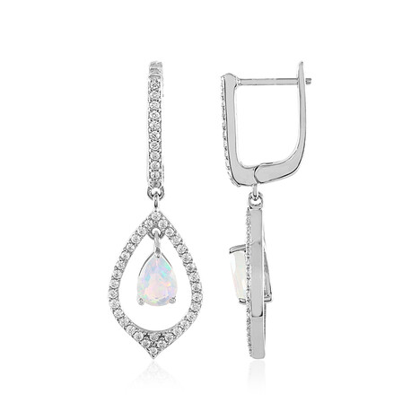 Zilveren oorbellen met Welo-opalen