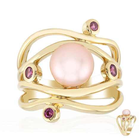 Pink Freshwater Pearl Silver Ring (TPC)