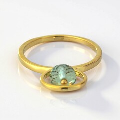 Anello placcato in oro con Ametista Verde