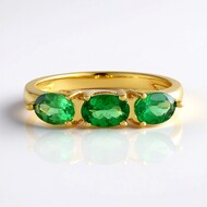 Bague en argent et Apatite verte