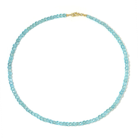 Zilveren halsketting met hemel-blauwe topaasstenen