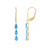 Boucles d'oreilles en argent et Apatite bleu néon