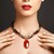 Roter Onyx-Silberhalskette (Adela Silber)