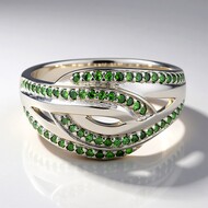 Fancy Diamond Silver Ring