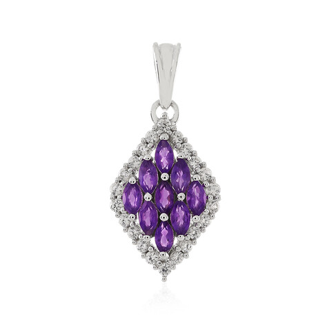 Sambia-Amethyst-Silberanhänger