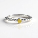 Anello in argento con Diamante Giallo I2