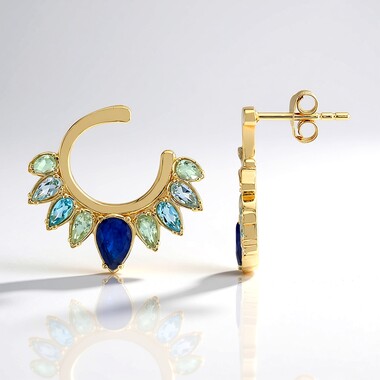 Orecchini in argento con Quarzo Blu