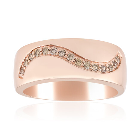 Zilveren ring met I1 Argyle-Rose de France diamanten (Annette)