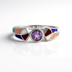 Anello in argento con Ametista Rose de France