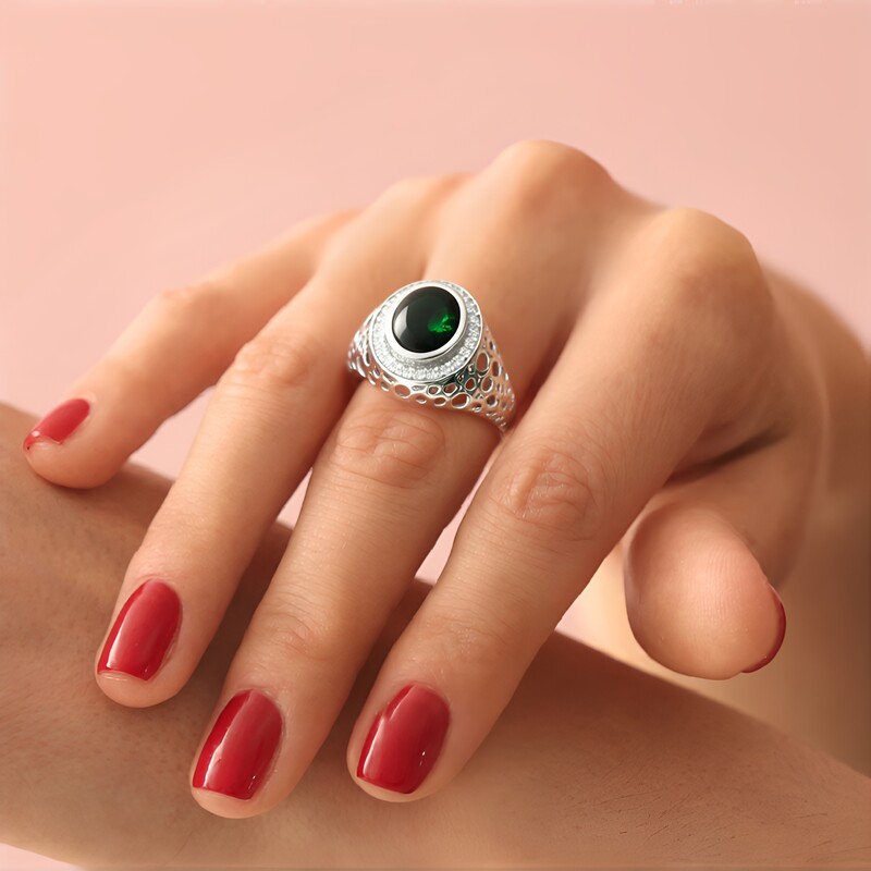 Mezezo-Opal-Silberring (MONOSONO COLLECTION)
