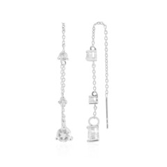 White Topaz Silver Earrings