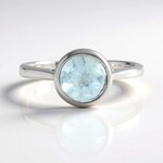 Anello in argento con Acquamarina Brasiliana