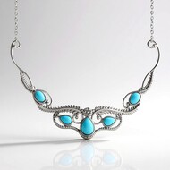 Collar en plata con Turquesa bella durmiente (Faszination Türkis)