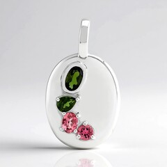 Ciondolo in argento con Tormalina Verde Brasiliana
