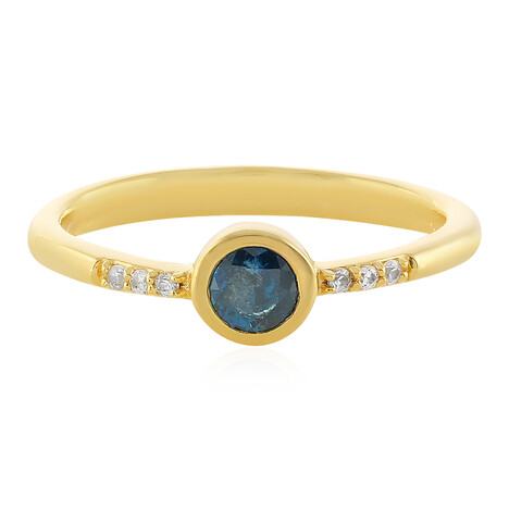 Anello in argento con Diamante Blu I3