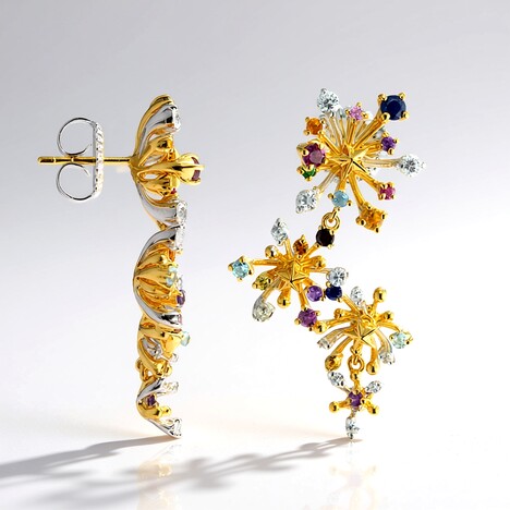Orecchini in argento con Zaffiro Blu (Gems en Vogue)