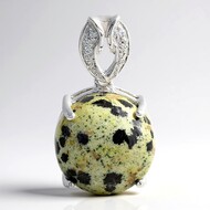 Pendentif en argent et Jaspe Dalmatien