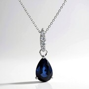 Collana in oro con Zaffiro Ceylon Blu