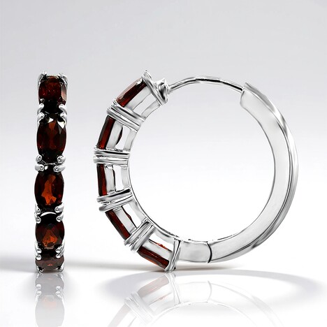 Boucles d'oreilles en argent et Grenat