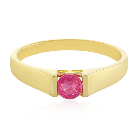 Bague en argent et Saphir rose de Madagascar