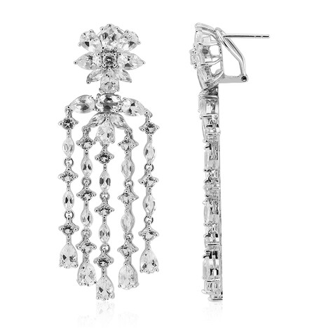 Weißer Topas-Silberohrringe