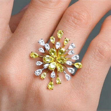 Gelber SI2 Brillant-Goldring (CIRARI)