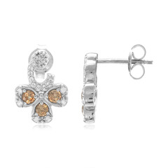 Pendientes en plata con Granate de color cambiante de Madagascar