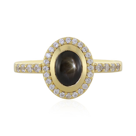 Anillo en plata con Zafiro estrella negra