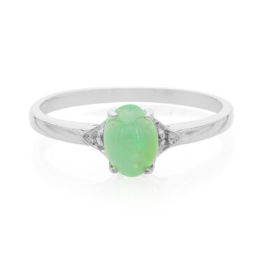 Anello in argento con Crisoprasio Imperiale