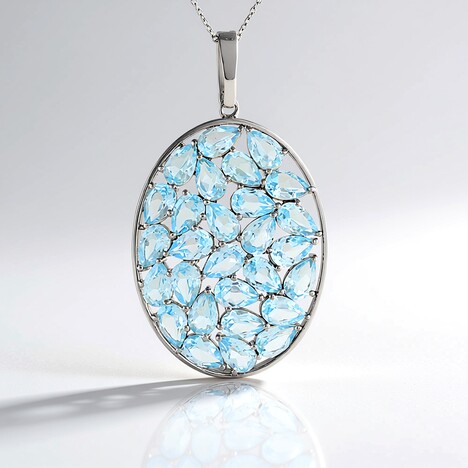 Collana in argento con Topazio Blu Cielo