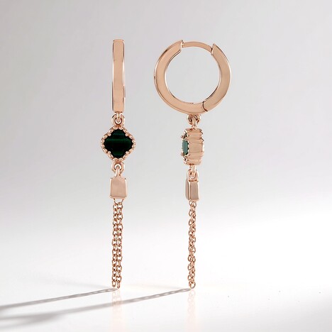 Orecchini in argento con Malachite (Adela Silber)