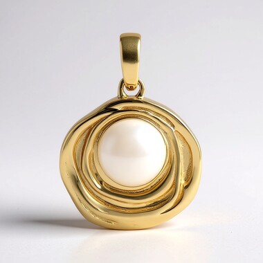 Pendentif en argent et Perle blanche de culture d'eau douce (TPC)