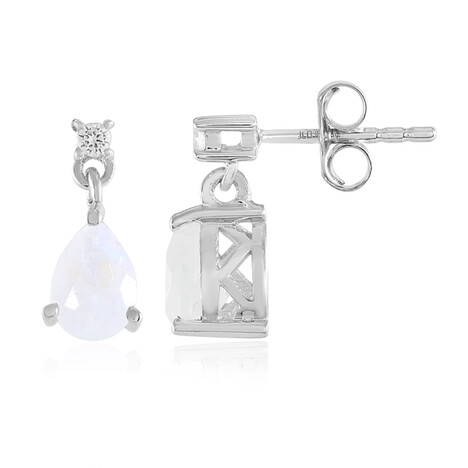 Regenbogen-Mondstein-Silberohrringe