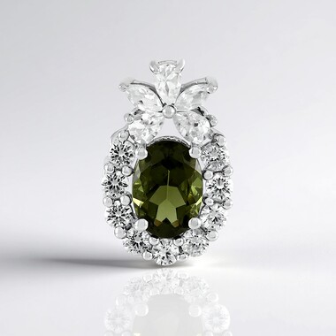 Pendentif en argent et Moldavite