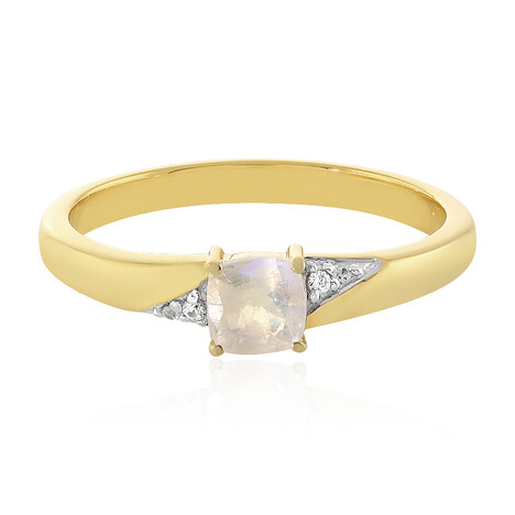 Anello in argento con Pietra di Luna Arcobaleno