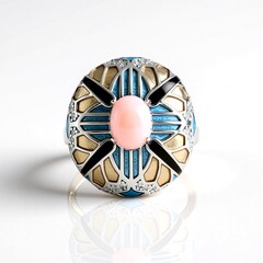 Anello in argento con Opale Rosa (Adela Silber)