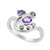 Zilveren ring met een Ceylon paarse saffier