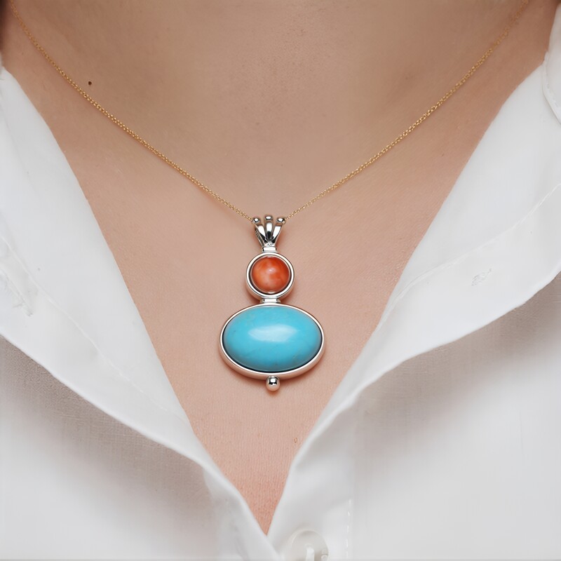 Colgante en plata con Turquesa