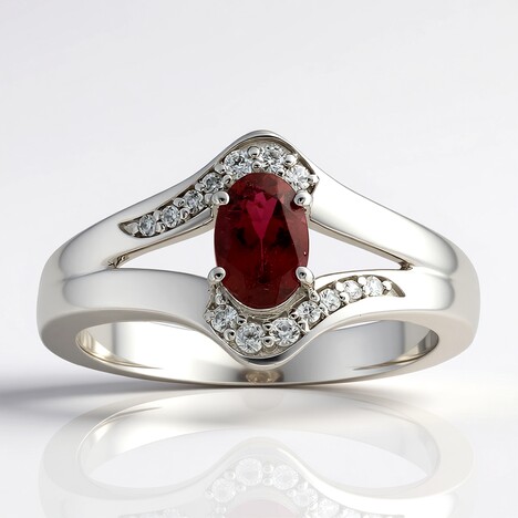 Anello in argento con Rubellite Brasiliana AAA