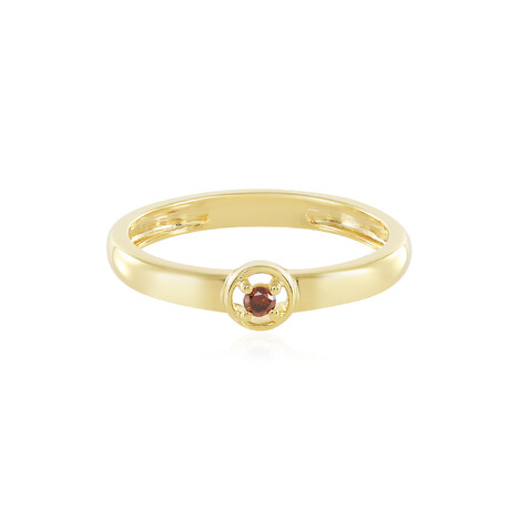 Roter I3 Brillant-Silberring