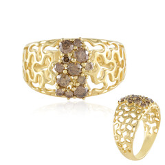 I2 Champagner-Brillant-Silberring (Ornaments by de Melo)