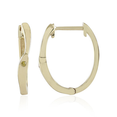 Gelber I3 Diamant-Goldohrringe