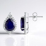 Orecchini in argento con Zaffiro Blu del Madagascar (de Melo Essence)