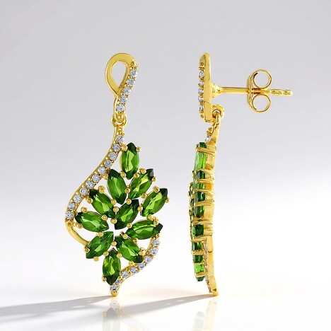 Orecchini in argento con Diopside Russo
